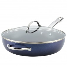 Farberware Luminescence Aluminum Covered Deep Non-Stick Skillet with Lid FBR2831